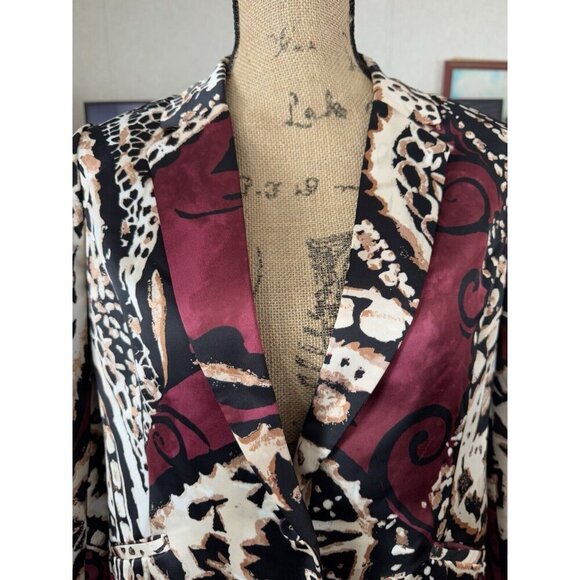 CHICOS Multicolor Floral Paisley Blazer One Button MEDIUM PETITE Office Formal - Picture 6 of 9